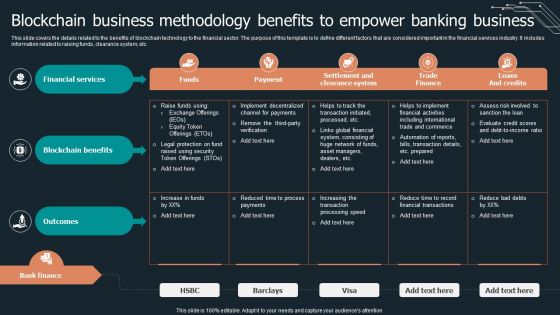 Blockchain Business Methodology Benefits To Empower Banking Business Ideas PDF Blockchain Business Methodology Benefits To Empower Banking Business Ideas PDF