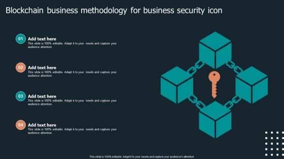 Blockchain Business Methodology For Business Security Icon Clipart PDF