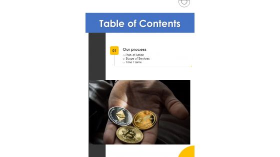 Blockchain Scaling Proposal Table Of Contents One Pager Sample Example Document Blockchain Scaling Proposal Table Of Contents One Pager Sample Example Document