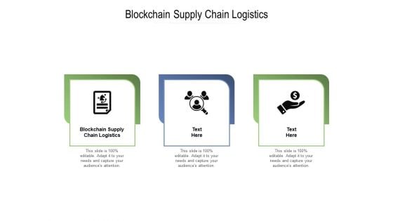 Blockchain Supply Chain Logistics Ppt PowerPoint Presentation Ideas Outfit Cpb Pdf