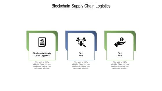 Blockchain Supply Chain Logistics Ppt PowerPoint Presentation Ideas Outfit Cpb Pdf