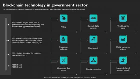 Blockchain Technology In Government Sector Portrait PDF