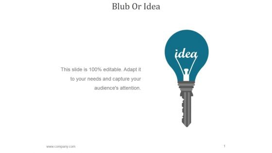 Blub Or Idea Ppt PowerPoint Presentation Backgrounds