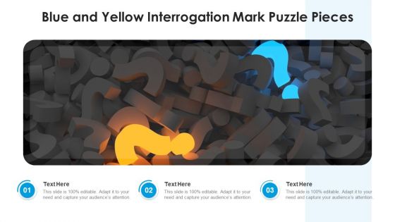 Blue And Yellow Interrogation Mark Puzzle Pieces Ppt PowerPoint Presentation Gallery Topics PDF