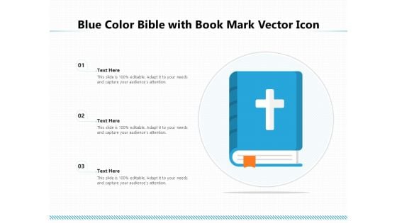 Blue Color Bible With Book Mark Vector Icon Ppt PowerPoint Presentation Icon Layouts PDF