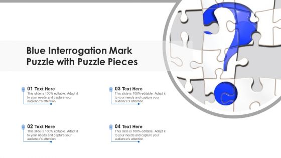 Blue Interrogation Mark Puzzle With Puzzle Pieces Ppt PowerPoint Presentation File Clipart Images PDF