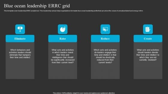 Blue Ocean Leadership ERRC Grid Ppt Summary Brochure PDF