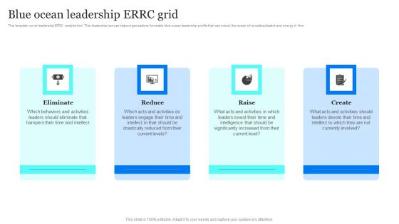 Blue Ocean Plan Of Tesla Blue Ocean Leadership ERRC Grid Ppt Summary Grid PDF