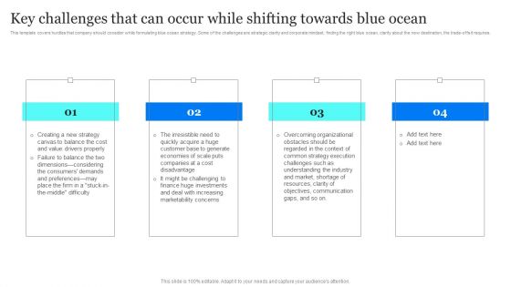 Blue Ocean Plan Of Tesla Key Challenges That Can Occur While Shifting Towards Blue Ocean Rules PDF
