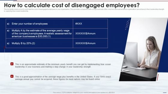Blue Ocean Tactics How To Calculate Cost Of Disengaged Employees Diagrams PDF