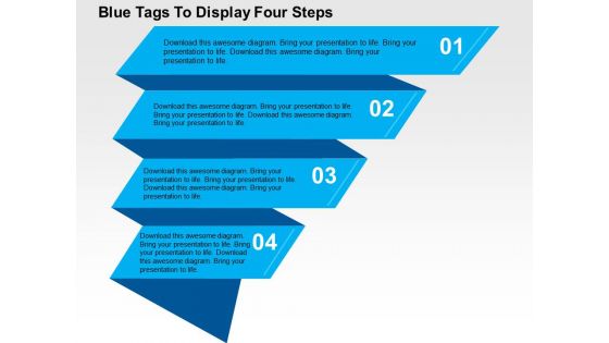 Blue Tags To Display Four Steps Powerpoint Templates