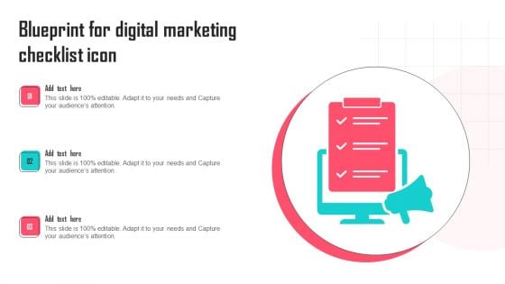 Blueprint For Digital Marketing Checklist Icon Designs PDF