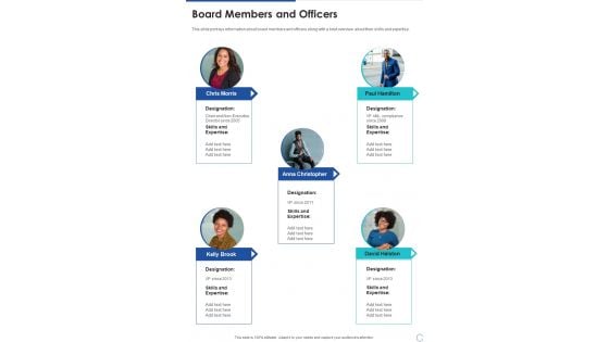 Board Members And Officers One Pager Documents Board Members And Officers One Pager Documents