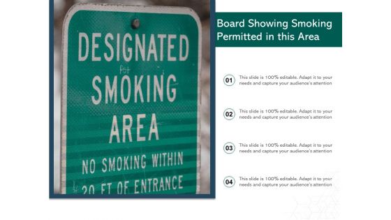Board Showing Smoking Permitted In This Area Ppt PowerPoint Presentation File Icons PDF