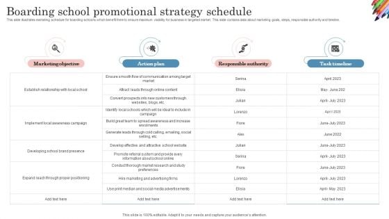 Boarding School Promotional Strategy Schedule Topics PDF Boarding School Promotional Strategy Schedule Topics PDF
