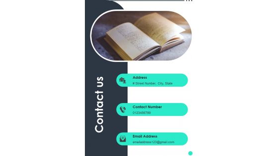 Book Printing Services Proposal Contact Us One Pager Sample Example Document