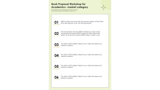 Book Proposal Workshop For Academics Market Category One Pager Sample Example Document Book Proposal Workshop For Academics Market Category One Pager Sample Example Document