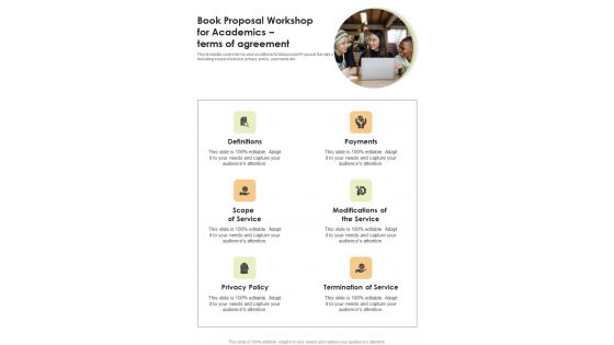 Book Proposal Workshop For Academics Terms Of Agreement One Pager Sample Example Document