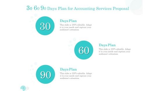 Bookkeeping 30 60 90 Days Plan For Accounting Services Proposal Ppt PowerPoint Presentation Pictures Template PDF