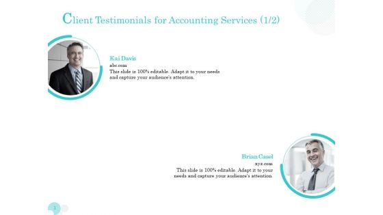 Bookkeeping Client Testimonials For Accounting Services Ppt PowerPoint Presentation Styles Display PDF