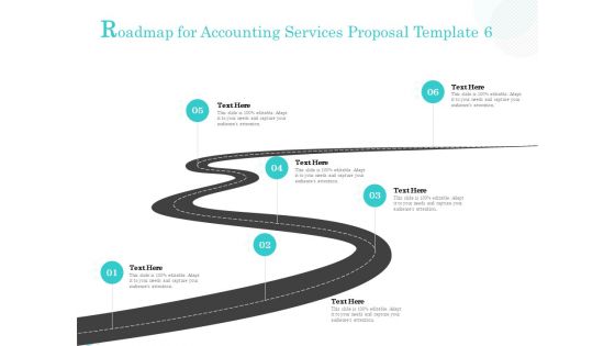 Bookkeeping Roadmap For Accounting Services Proposal Template Six Process Ppt PowerPoint Presentation Styles Master Slide PDF