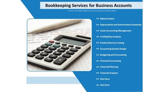 Bookkeeping Services For Business Accounts Ppt PowerPoint Presentation Portfolio Design Inspiration PDF