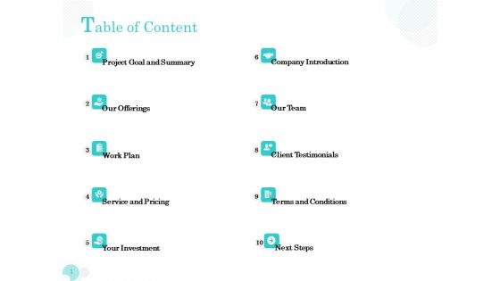 Bookkeeping Table Of Content Ppt PowerPoint Presentation Icon Microsoft PDF