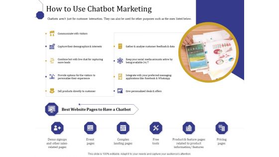 Boost Marketing And Sales Through Live Chat How To Use Chatbot Marketing Ppt Ideas Shapes PDF