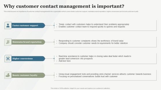 Boosting Customer Base Through Effective Why Customer Contact Management Is Important Pictures PDF