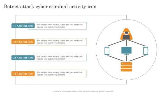 Botnet Attack Cyber Criminal Activity Icon Ideas PDF