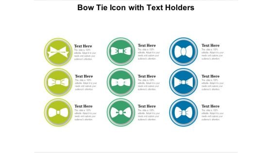 Bow Tie Icon With Text Holders Ppt PowerPoint Presentation File Guide PDF