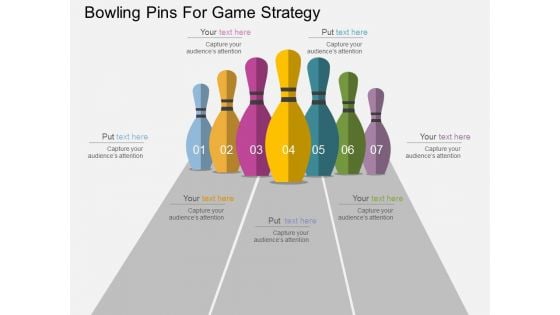 Bowling Pins For Game Strategy Powerpoint Templates