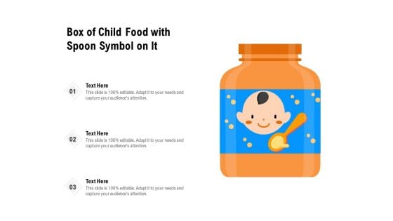 Box Of Child Food With Spoon Symbol On It Ppt PowerPoint Presentation File Pictures PDF