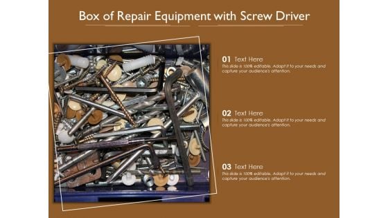 Box Of Repair Equipment With Screw Driver Ppt Show Icons PDF