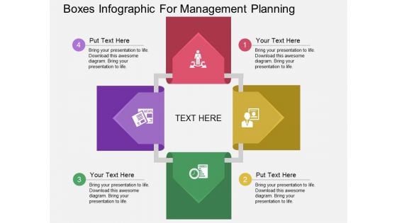 Boxes Infographic For Management Planning Powerpoint Template Boxes Infographic For Management Planning Powerpoint Template