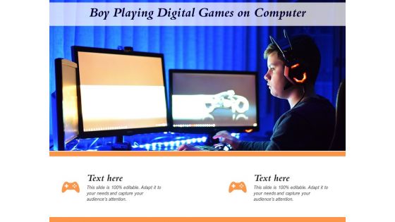 Boy Playing Digital Games On Computer Ppt PowerPoint Presentation Icon Layout Ideas PDF