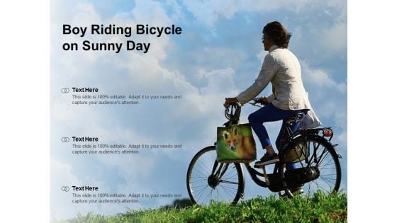 Boy Riding Bicycle On Sunny Day Ppt PowerPoint Presentation Show Graphics