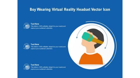 Boy Wearing Virtual Reality Headset Vector Icon Ppt PowerPoint Presentation File Clipart PDF