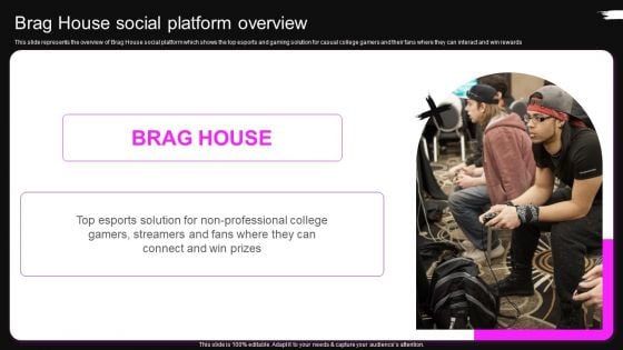 Brag House Social Platform Overview Brag House Funding Pitch Deck Designs PDF