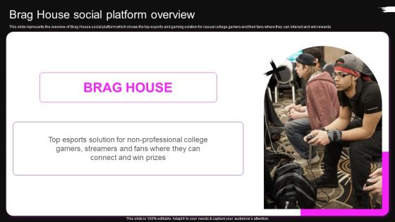 Brag House Social Platform Overview Brag House Funding Pitch Deck Designs PDF Brag House Social Platform Overview Brag House Funding Pitch Deck Designs PDF