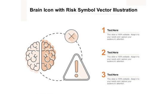 Brain Icon With Risk Symbol Vector Illustration Ppt PowerPoint Presentation Inspiration Slides PDF