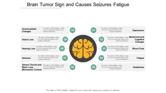 Brain Tumor Sign And Causes Seizures Fatigue Ppt Powerpoint Presentation Show Styles