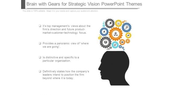 Brain With Gears For Strategic Vision Powerpoint Themes