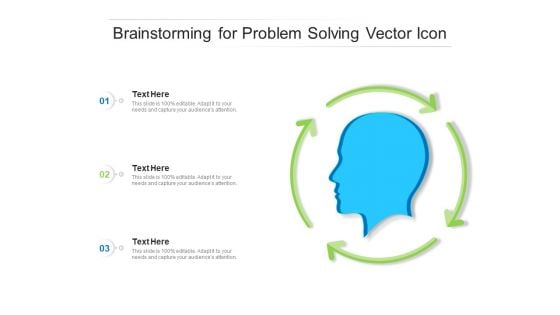 Brainstorming For Problem Solving Vector Icon Ppt PowerPoint Presentation Gallery Backgrounds PDF