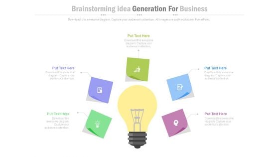 Brainstorming Session With Bulb Infographic Diagram Powerpoint Slides