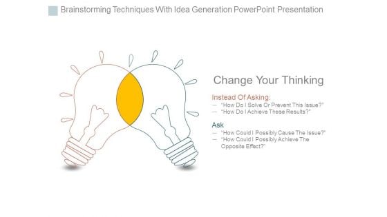Brainstorming Techniques With Idea Generation Powerpoint Presentation