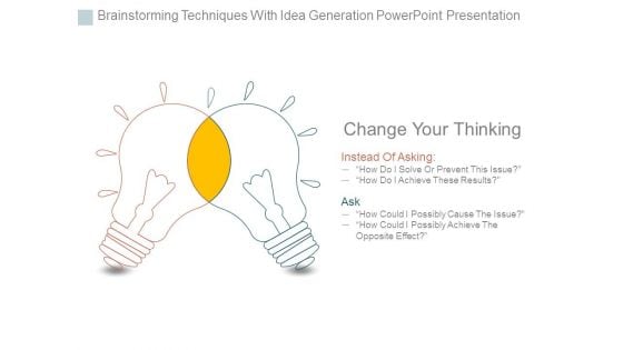 Brainstorming Techniques With Idea Generation Powerpoint Presentation Brainstorming Techniques With Idea Generation Powerpoint Presentation