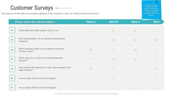 Brand Advancement Customer Surveys Ppt PowerPoint Presentation File Picture PDF