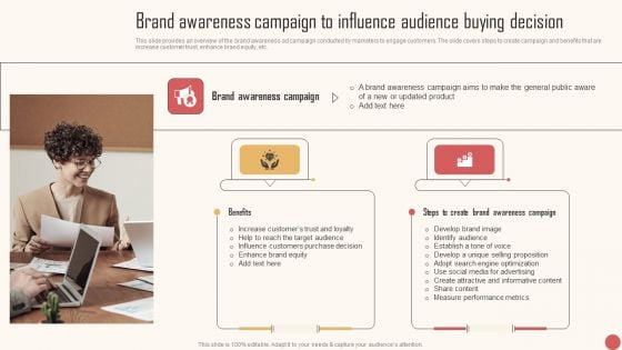 Brand Awareness Campaign To Influence Audience Buying Decision Graphics PDF