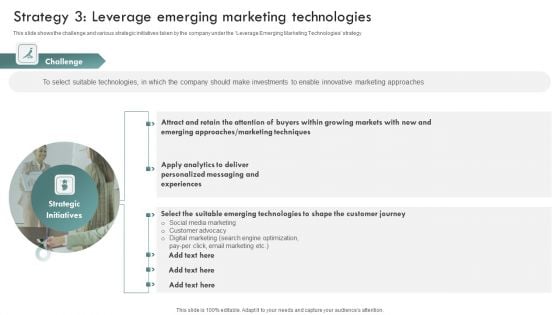 Brand Awareness Plan Strategy 3 Leverage Emerging Marketing Technologies Introduction PDF